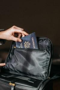 passport in backpack